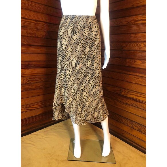 Leopard Skirt, Silk Skirt, Silk Chiffon Skirt, Animal Print Skirt, Silk Dress, A - Picture 5 of 10
